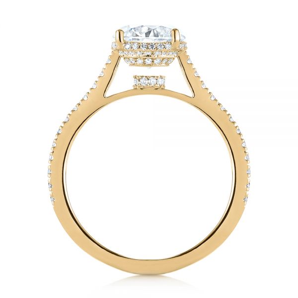 14k Yellow Gold 14k Yellow Gold Micro Pave Diamond Engagement Ring - Front View - 104175