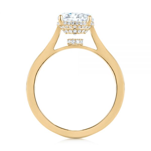 18k Yellow Gold 18k Yellow Gold Micro Pave Diamond Engagement Ring - Front View - 104178