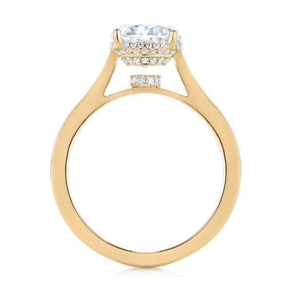 14k Yellow Gold 14k Yellow Gold Micro Pave Diamond Engagement Ring - Front View -  104178