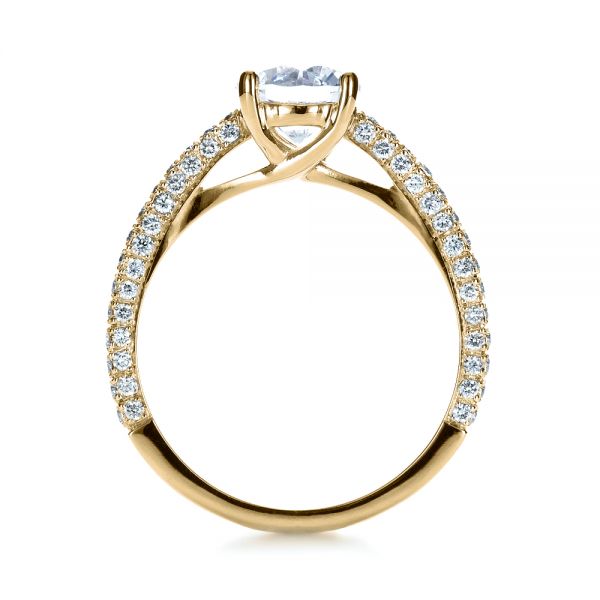 18k Yellow Gold 18k Yellow Gold Micro-pave Diamond Engagement Ring - Front View - 1379