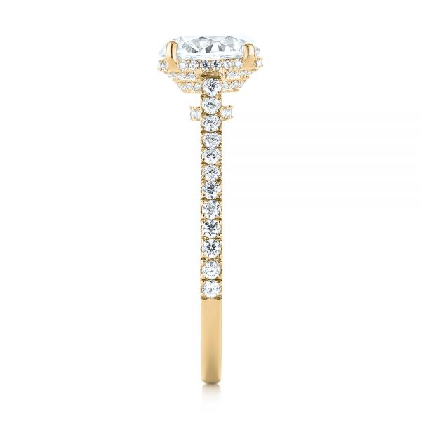 14k Yellow Gold 14k Yellow Gold Micro Pave Diamond Engagement Ring - Side View -  104175