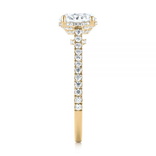 14k Yellow Gold 14k Yellow Gold Micro Pave Diamond Engagement Ring - Side View - 104175