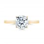 14k Yellow Gold 14k Yellow Gold Micro Pave Diamond Engagement Ring - Top View -  104178 - Thumbnail