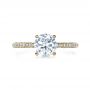 18k Yellow Gold 18k Yellow Gold Micro-pave Diamond Engagement Ring - Top View -  1379 - Thumbnail