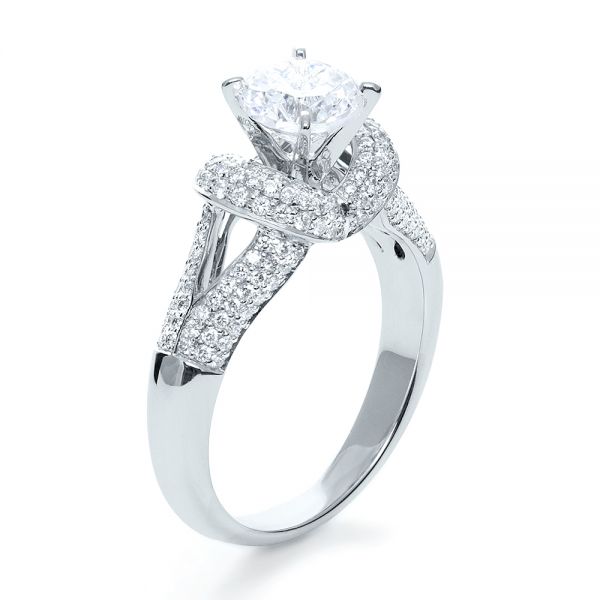Micro-Pave Diamond Halo Engagement Ring - Vanna K - Image