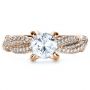 14k Rose Gold 14k Rose Gold Micro-pave Diamond Twisted Shank Engagement Ring - Vanna K - Top View -  1262 - Thumbnail