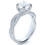  Platinum Platinum Micro-pave Diamond Twisted Shank Engagement Ring - Vanna K - Three-Quarter View -  1262 - Thumbnail