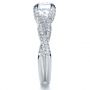 18k White Gold Micro-pave Diamond Twisted Shank Engagement Ring - Vanna K - Side View -  1262 - Thumbnail