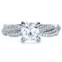  Platinum Platinum Micro-pave Diamond Twisted Shank Engagement Ring - Vanna K - Top View -  1262 - Thumbnail