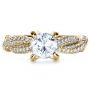 18k Yellow Gold 18k Yellow Gold Micro-pave Diamond Twisted Shank Engagement Ring - Vanna K - Top View -  1262 - Thumbnail