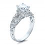 18k White Gold Micropave Diamond Engagement Ring - Vanna K - Three-Quarter View -  1454 - Thumbnail