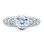 18k White Gold Micropave Diamond Engagement Ring - Vanna K - Top View -  1454 - Thumbnail