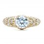 14k Yellow Gold 14k Yellow Gold Micropave Diamond Engagement Ring - Vanna K - Top View -  1454 - Thumbnail