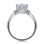  18K Gold Milgrain Pave Engagement Ring - Vanna K - Front View -  100075 - Thumbnail