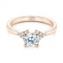 14k Rose Gold 14k Rose Gold Minimalist Cluster Diamond Engagement Ring - Flat View -  105177 - Thumbnail