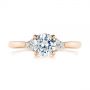14k Rose Gold 14k Rose Gold Minimalist Cluster Diamond Engagement Ring - Top View -  105177 - Thumbnail
