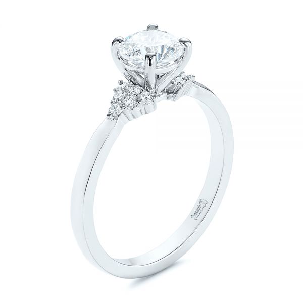  Platinum Platinum Minimalist Cluster Diamond Engagement Ring - Three-Quarter View -  105177