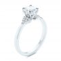 18k White Gold Minimalist Cluster Diamond Engagement Ring - Three-Quarter View -  105177 - Thumbnail