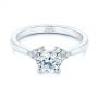 18k White Gold Minimalist Cluster Diamond Engagement Ring - Flat View -  105177 - Thumbnail