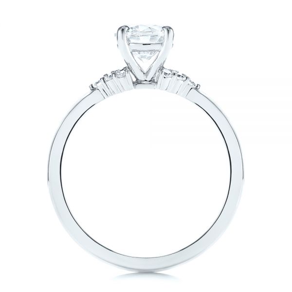18k White Gold Minimalist Cluster Diamond Engagement Ring - Front View - 105177