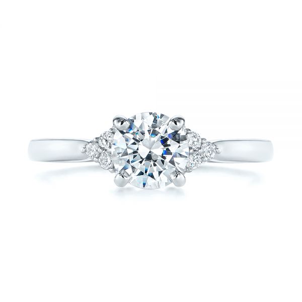 14k White Gold 14k White Gold Minimalist Cluster Diamond Engagement Ring - Top View -  105177