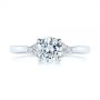 18k White Gold Minimalist Cluster Diamond Engagement Ring - Top View -  105177 - Thumbnail