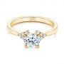 14k Yellow Gold 14k Yellow Gold Minimalist Cluster Diamond Engagement Ring - Flat View -  105177 - Thumbnail