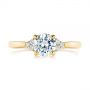 18k Yellow Gold 18k Yellow Gold Minimalist Cluster Diamond Engagement Ring - Top View -  105177 - Thumbnail