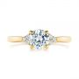 14k Yellow Gold 14k Yellow Gold Minimalist Cluster Diamond Engagement Ring - Top View -  105177 - Thumbnail