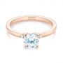 14k Rose Gold Minimalist Diamond Engagement Ring - Flat View -  104654 - Thumbnail