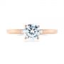 14k Rose Gold Minimalist Diamond Engagement Ring - Top View -  104654 - Thumbnail