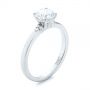 18k White Gold 18k White Gold Minimalist Diamond Engagement Ring - Three-Quarter View -  104654 - Thumbnail