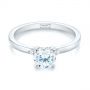 14k White Gold 14k White Gold Minimalist Diamond Engagement Ring - Flat View -  104654 - Thumbnail