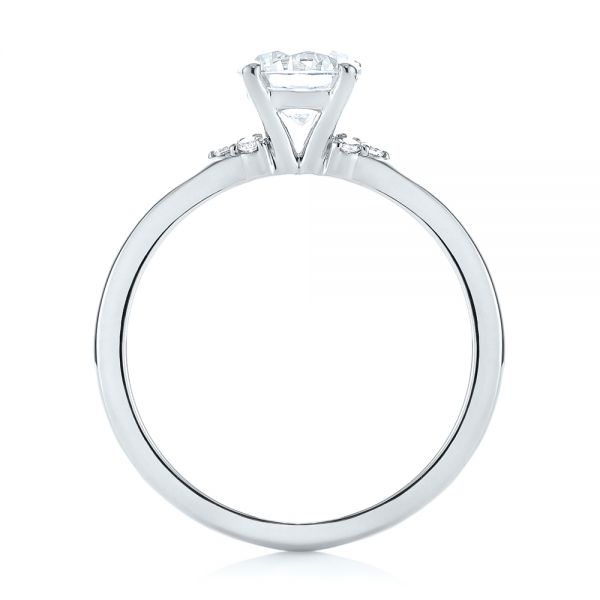 14k White Gold 14k White Gold Minimalist Diamond Engagement Ring - Front View -  104654