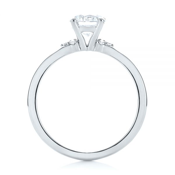 Platinum Platinum Minimalist Diamond Engagement Ring - Front View - 104654