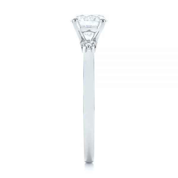 Platinum Platinum Minimalist Diamond Engagement Ring - Side View - 104654
