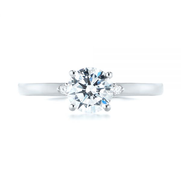 Platinum Platinum Minimalist Diamond Engagement Ring - Top View - 104654