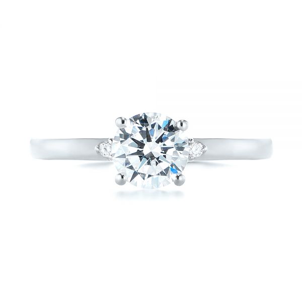  Platinum Platinum Minimalist Diamond Engagement Ring - Top View -  104654