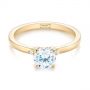 18k Yellow Gold 18k Yellow Gold Minimalist Diamond Engagement Ring - Flat View -  104654 - Thumbnail