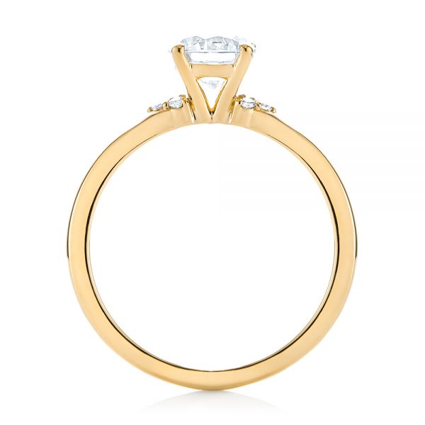18k Yellow Gold 18k Yellow Gold Minimalist Diamond Engagement Ring - Front View -  104654