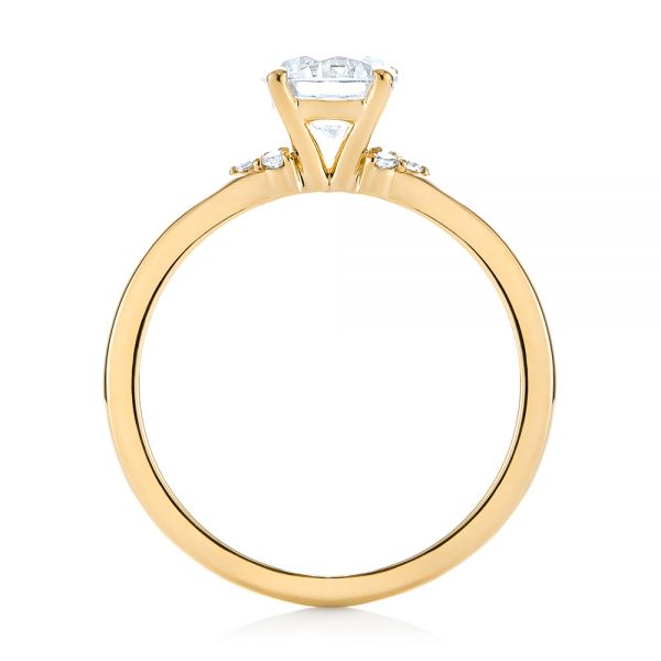 18k Yellow Gold 18k Yellow Gold Minimalist Diamond Engagement Ring - Front View - 104654