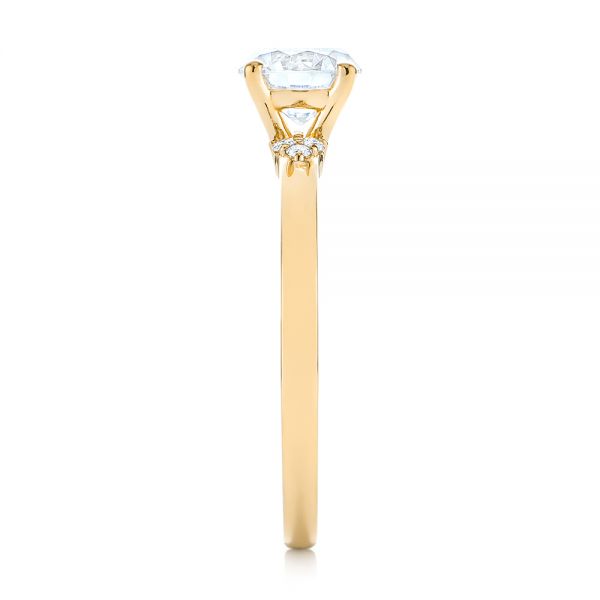 18k Yellow Gold 18k Yellow Gold Minimalist Diamond Engagement Ring - Side View - 104654