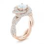 14k Rose Gold 14k Rose Gold Modern Knot Edgeless Pave Engagement Ring - Three-Quarter View -  102374 - Thumbnail