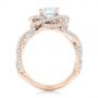 18k Rose Gold 18k Rose Gold Modern Knot Edgeless Pave Engagement Ring - Front View -  102374 - Thumbnail