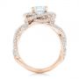 14k Rose Gold 14k Rose Gold Modern Knot Edgeless Pave Engagement Ring - Front View -  102374 - Thumbnail