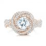 18k Rose Gold 18k Rose Gold Modern Knot Edgeless Pave Engagement Ring - Top View -  102374 - Thumbnail