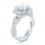  Platinum Platinum Modern Knot Edgeless Pave Engagement Ring - Three-Quarter View -  102374 - Thumbnail