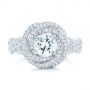 18k White Gold Modern Knot Edgeless Pave Engagement Ring - Top View -  102374 - Thumbnail