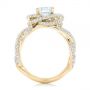 18k Yellow Gold 18k Yellow Gold Modern Knot Edgeless Pave Engagement Ring - Front View -  102374 - Thumbnail