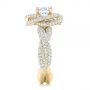 14k Yellow Gold 14k Yellow Gold Modern Knot Edgeless Pave Engagement Ring - Side View -  102374 - Thumbnail
